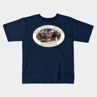 Horse and Carriage on Mackinac Island, Michigan Kids T-Shirt